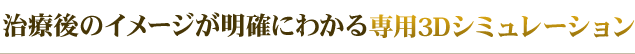 治療後のイメージが明確にわかる専用3Dシミュレーション